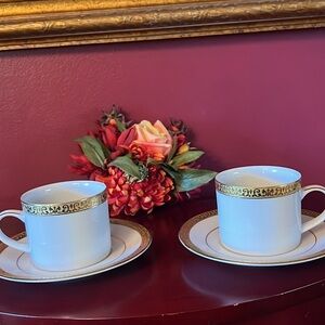 “Gold Buffet” Set of 2 Cups and saucers.